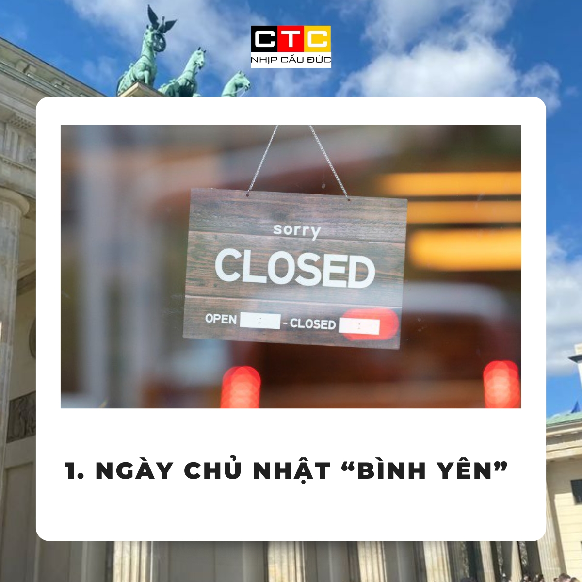 Ngày Chủ nhật "Bình yên" tại nước Đức Ngày Chủ nhật "Bình yên" tại nước Đức