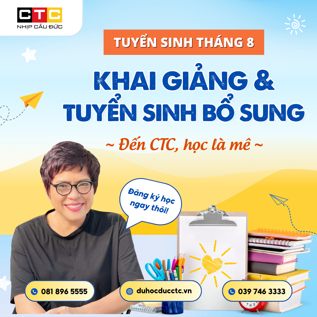 LỊCH KHAI GIẢNG VÀ TUYỂN SINH BỔ SUNG THÁNG 08.2026