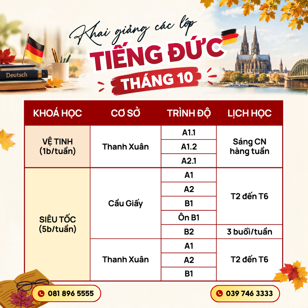 KHAI GIẢNG CÁC LỚP TIẾNG ĐỨC THÁNG 10