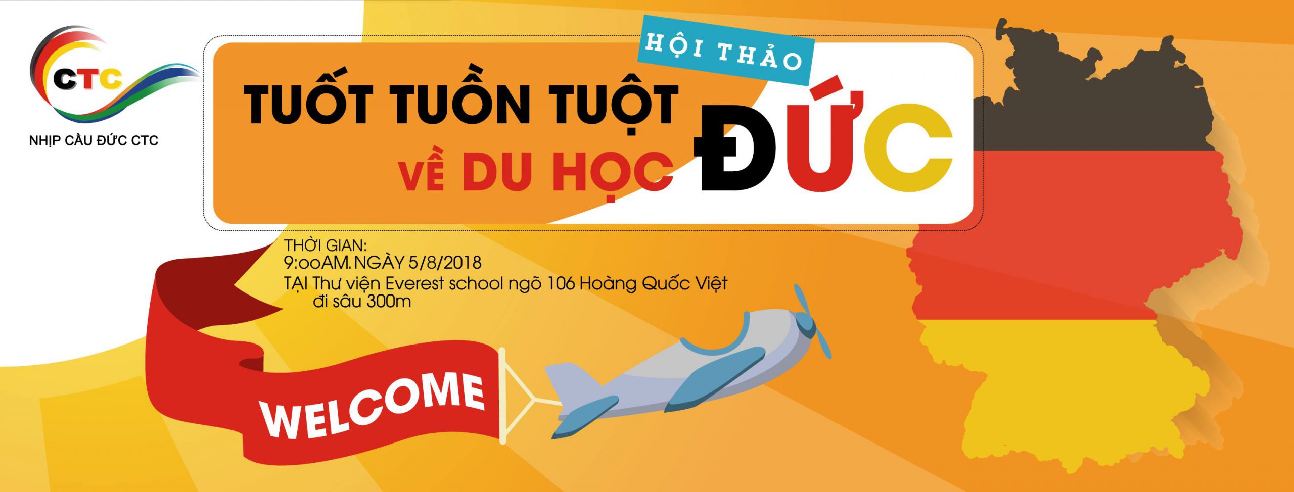 Hội thảo du học Đức, sáng chủ nhật 5.8.2018