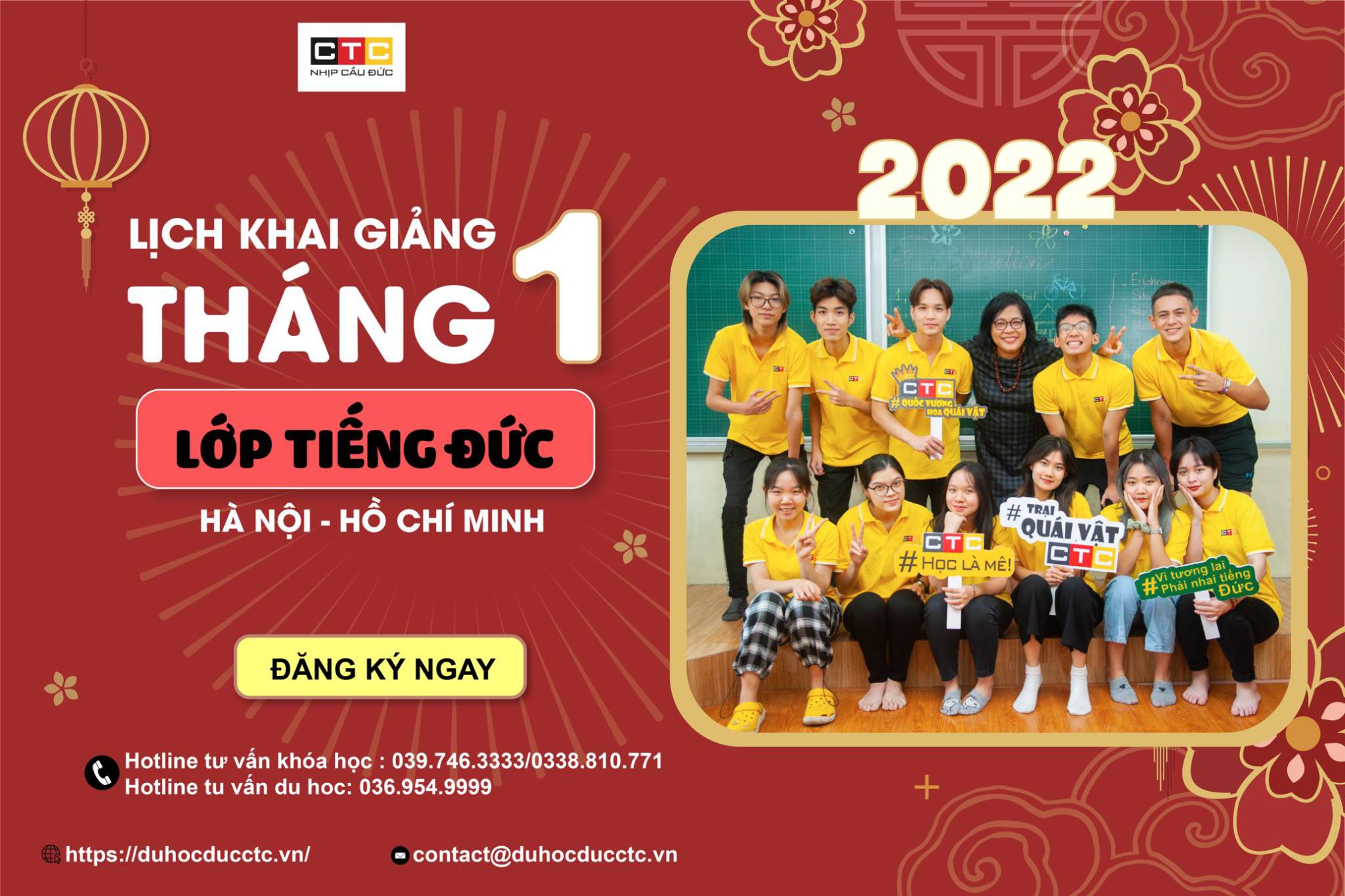 Lịch khai giảng tháng 01.2022