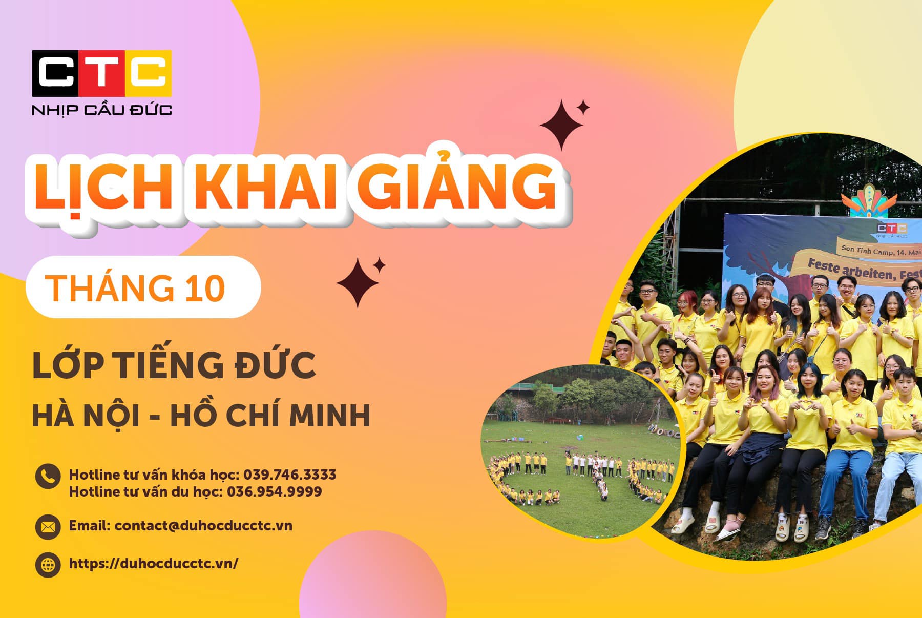 LỊCH KHAI GIẢNG THÁNG 10.2020