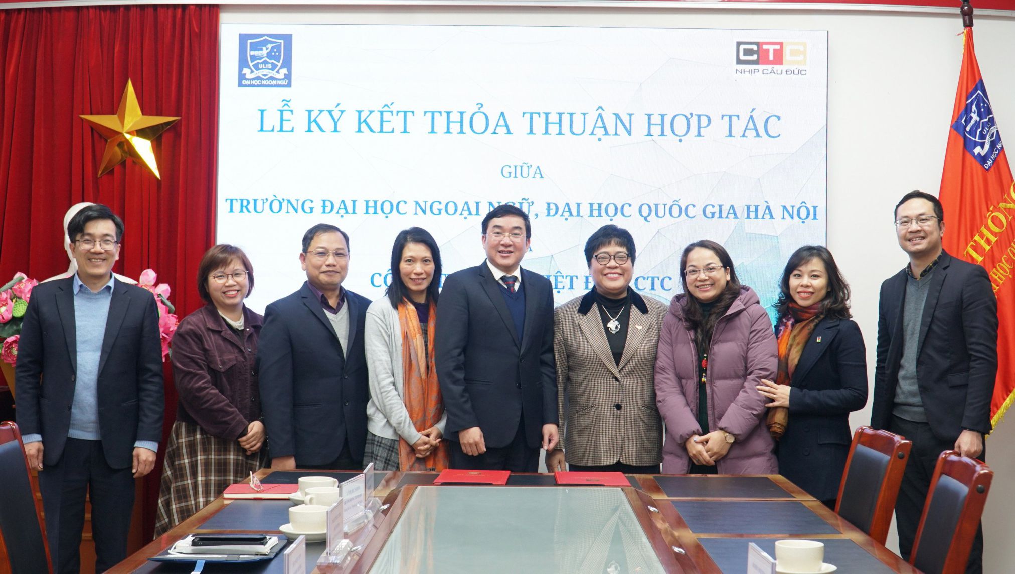 LỄ KÍ KẾT HỢP TÁC GIỮA ĐHNN-ĐHQGHN (ULIS) và CTY TNHH VIỆT ĐỨC CTC (NHỊP CẦU ĐỨC CTC)