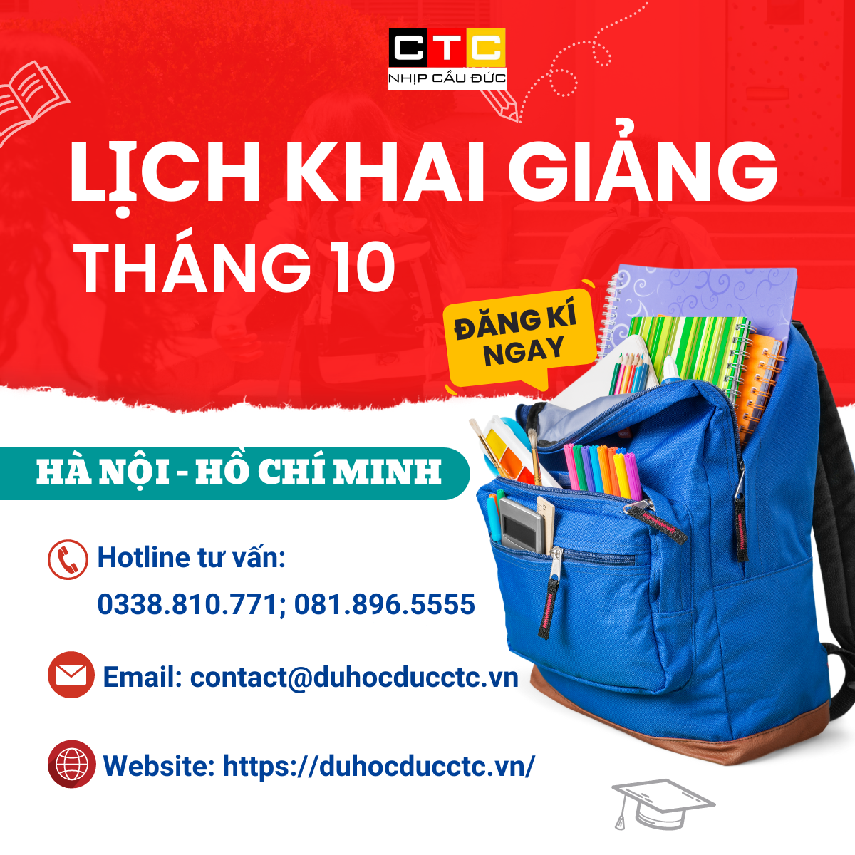 LỊCH KHAI GIẢNG THÁNG 10.2024