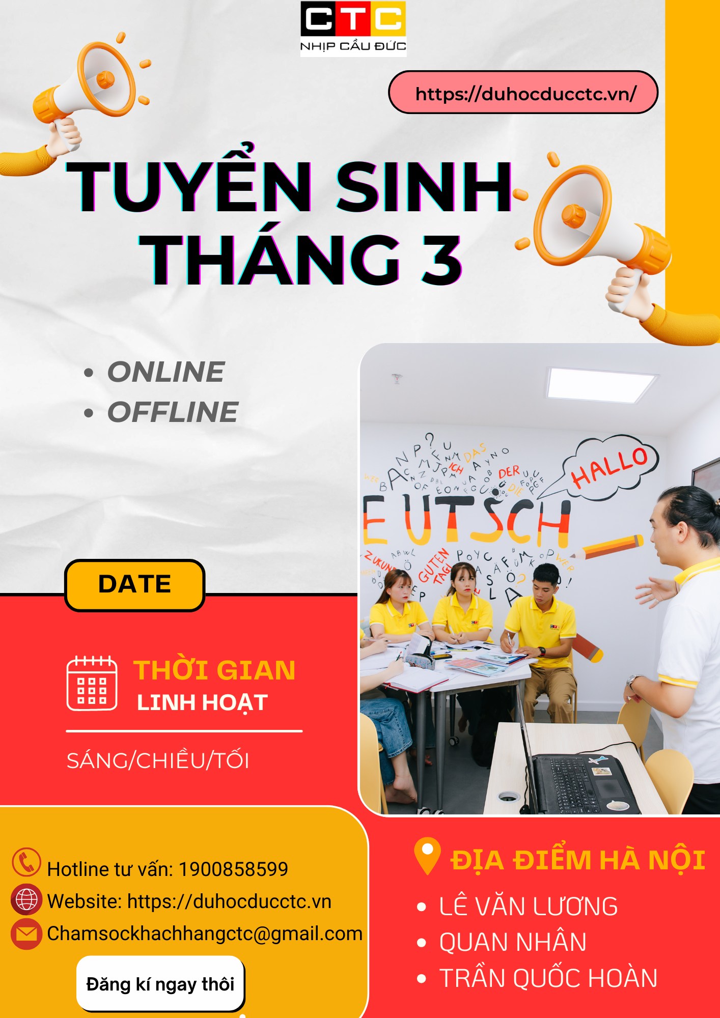 LỊCH KHAI GIẢNG THÁNG 3/2025