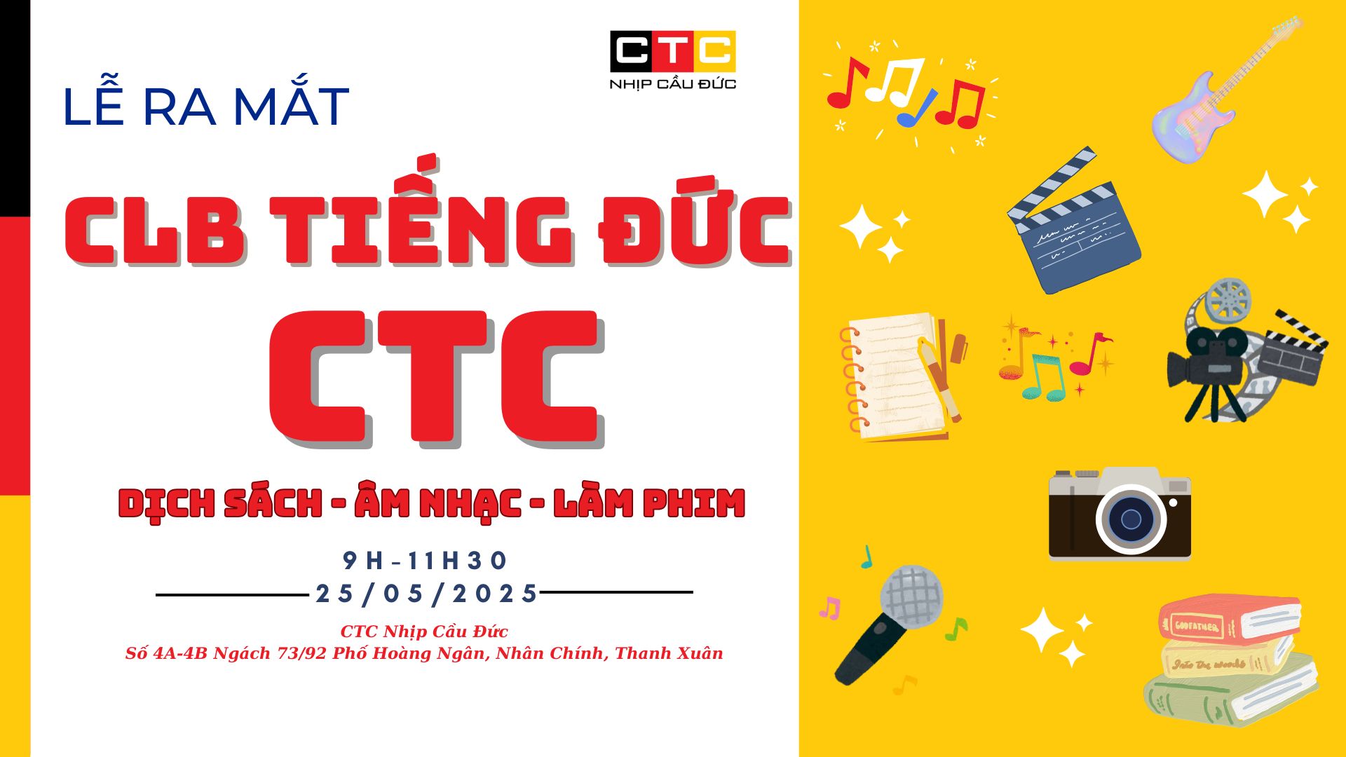 Thư mời ra mắt CLB tiếng Đức CTC