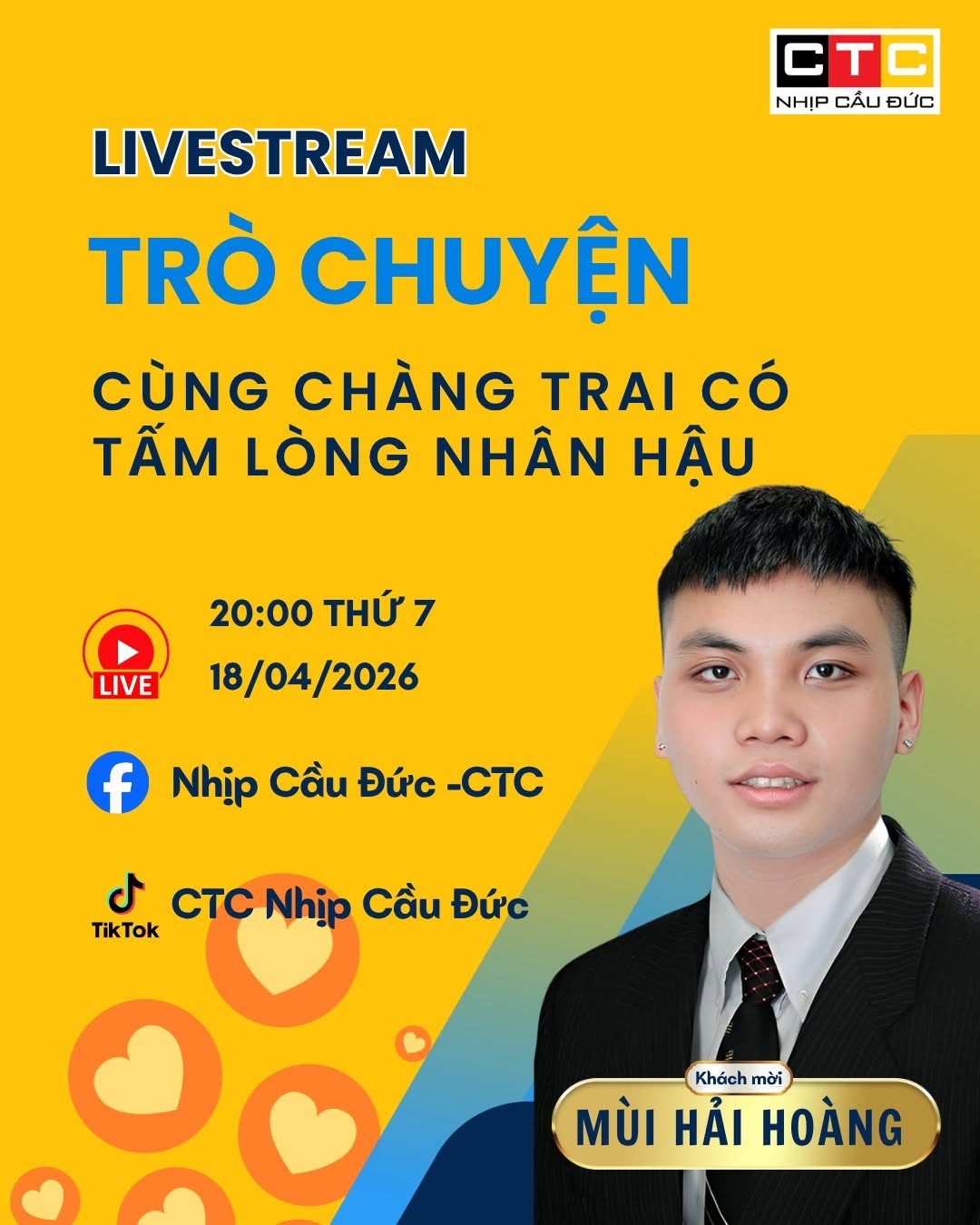 [LIVESTREAM] TRÒ CHUYỆN CÙNG CHÀNG TRAI CÓ TẤM LÒNG NHÂN HẬU - MÙI HẢI HOÀNG