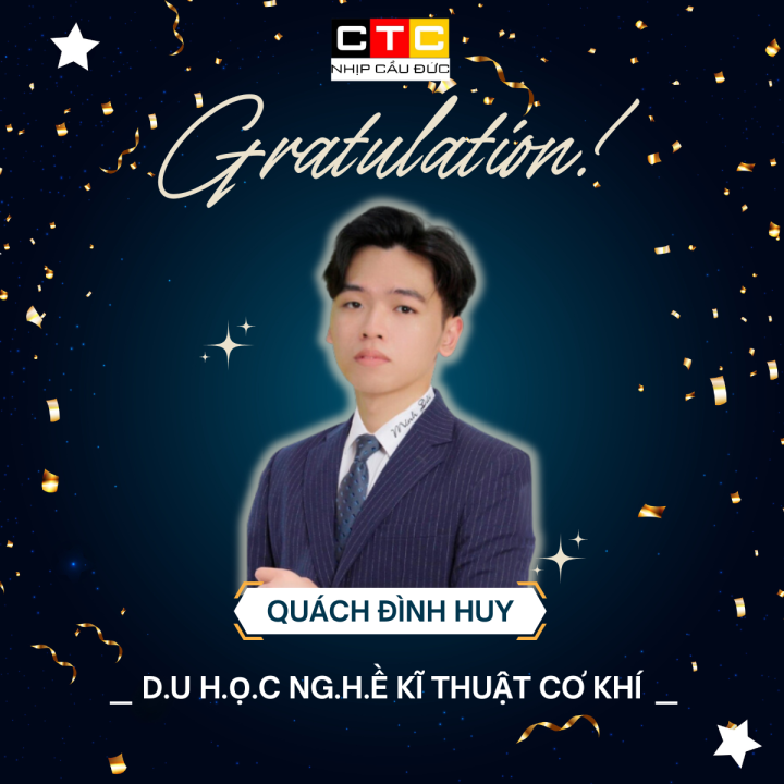 CHÚC MỪNG HỌC VIÊN DU HỌC NGHỀ KỸ THUẬT CƠ KHÍ