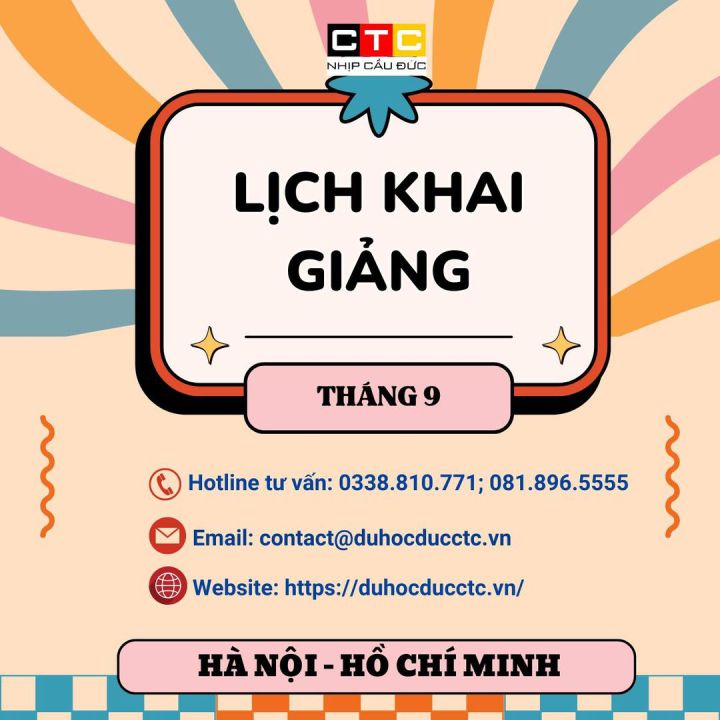 LỊCH KHAI GIẢNG THÁNG 9.2024