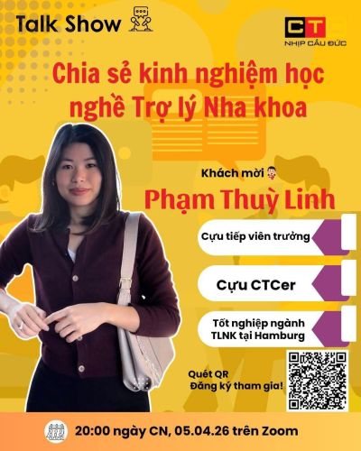 [WORKSHOP ONLINE] CHIA SẺ KINH NGHIỆM HỌC NGHỀ TRỢ LÝ NHA KHOA TẠI ĐỨC