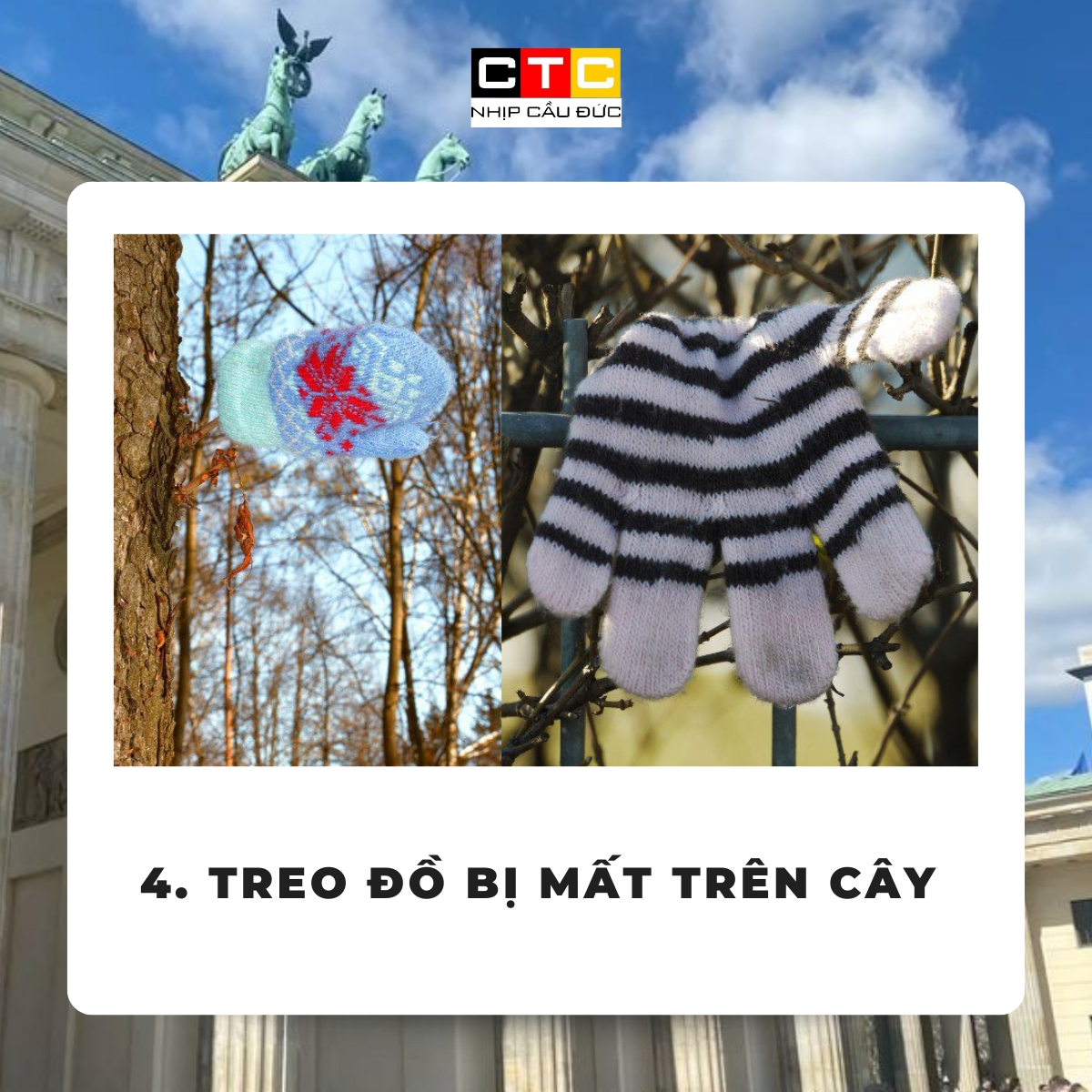 Thói quen treo đồ bị mất trên cây tại Đức