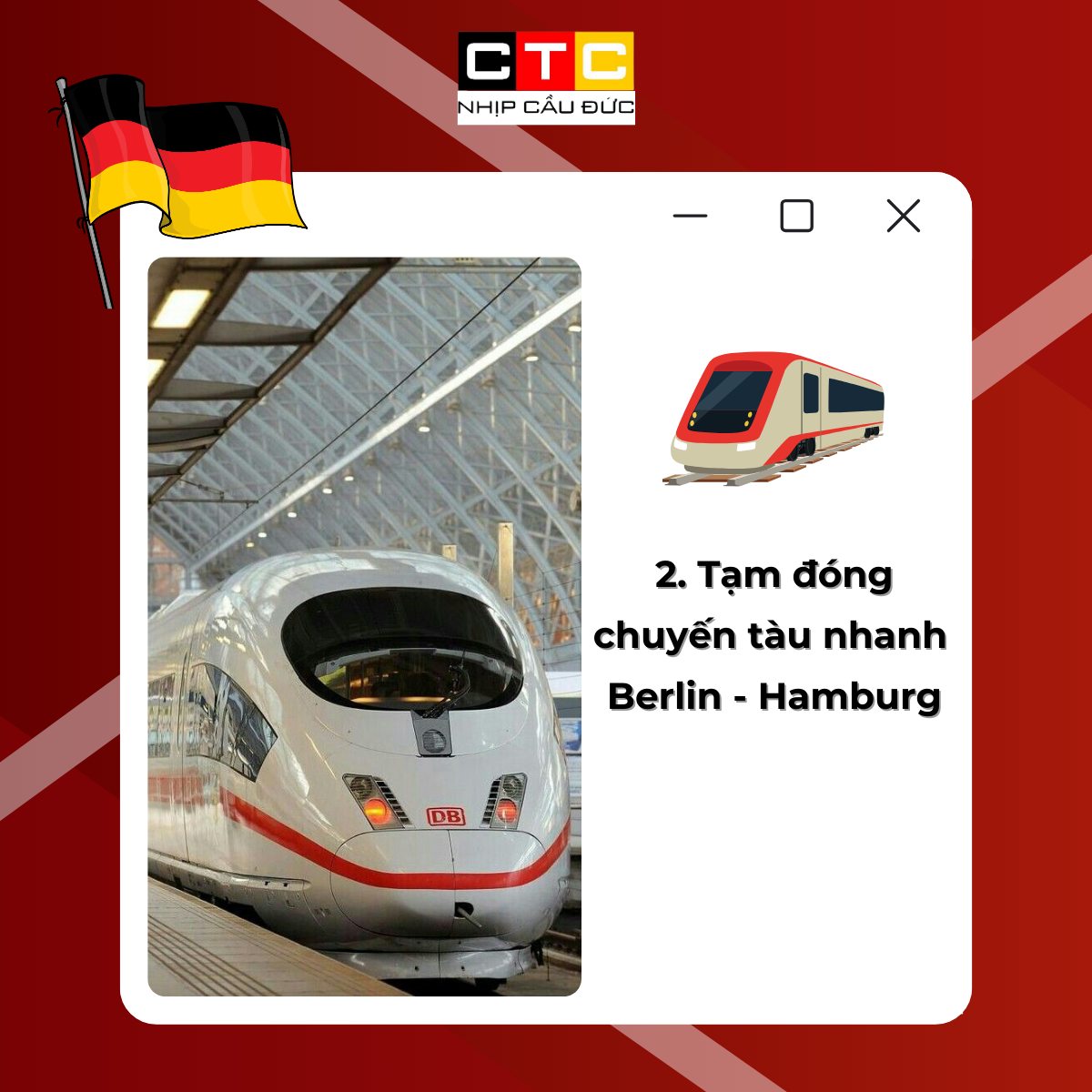 Tạm dừng chuyến tàu nhanh Berlin - Hamburg